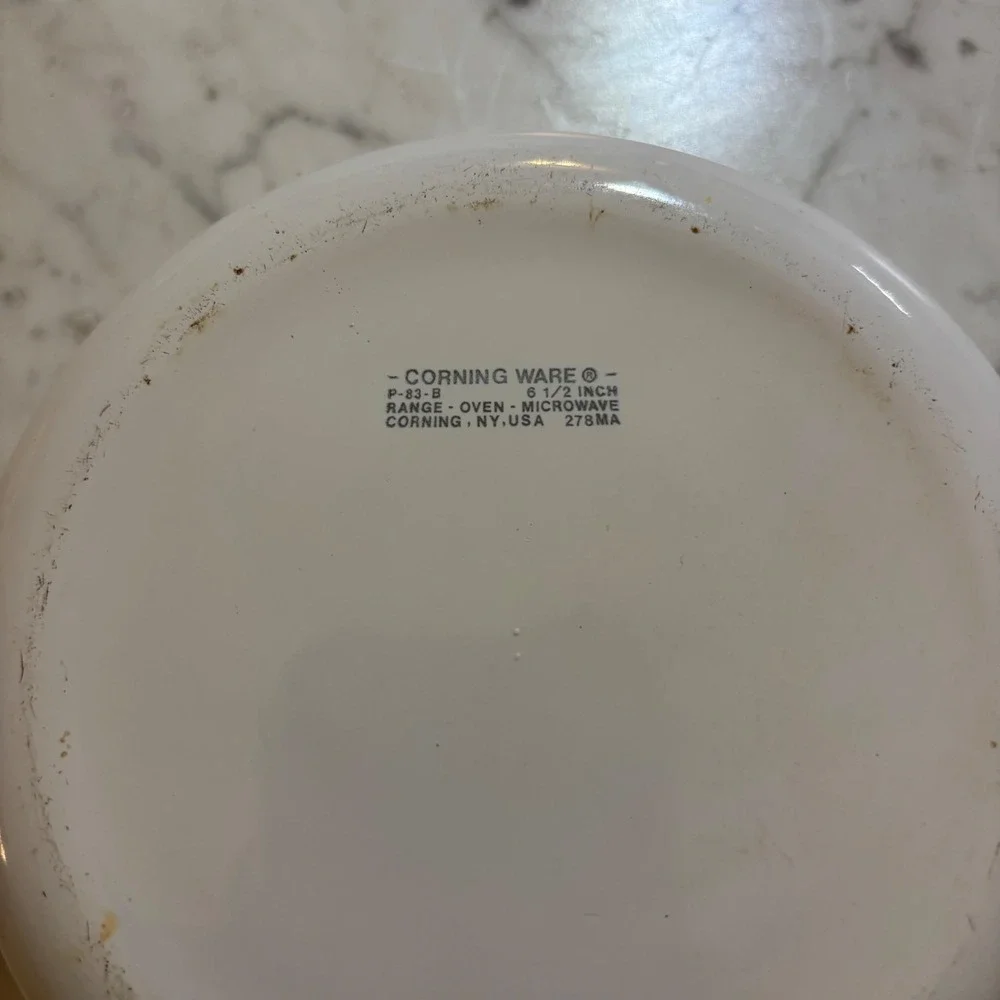 Vintage Corning Ware Cornflower Blue 6.5 Inch Skillet P-83-B White Pyroceram Pan